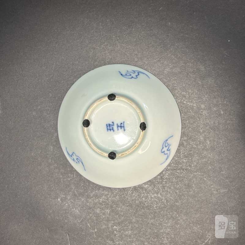 清 青花童子牧牛纹小盘 - 图4